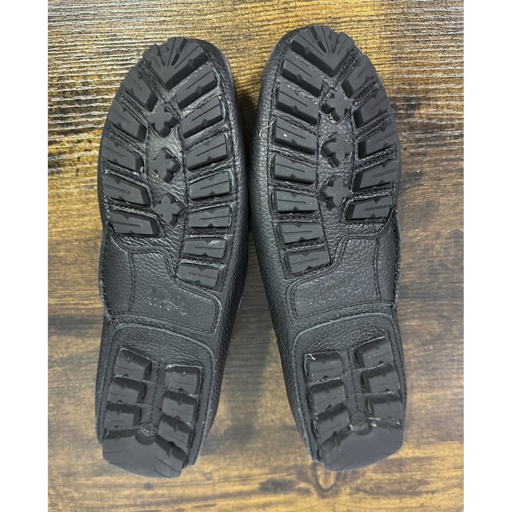 Coach Arlene Black Leather Driving Loafers 8B Turnlock Gold Quiet Luxury Flats - Picture 10 of 14